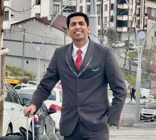 Sharu Khan working as Cabin Crew at Turkish Airlines after training from Hilltton Hatt institute